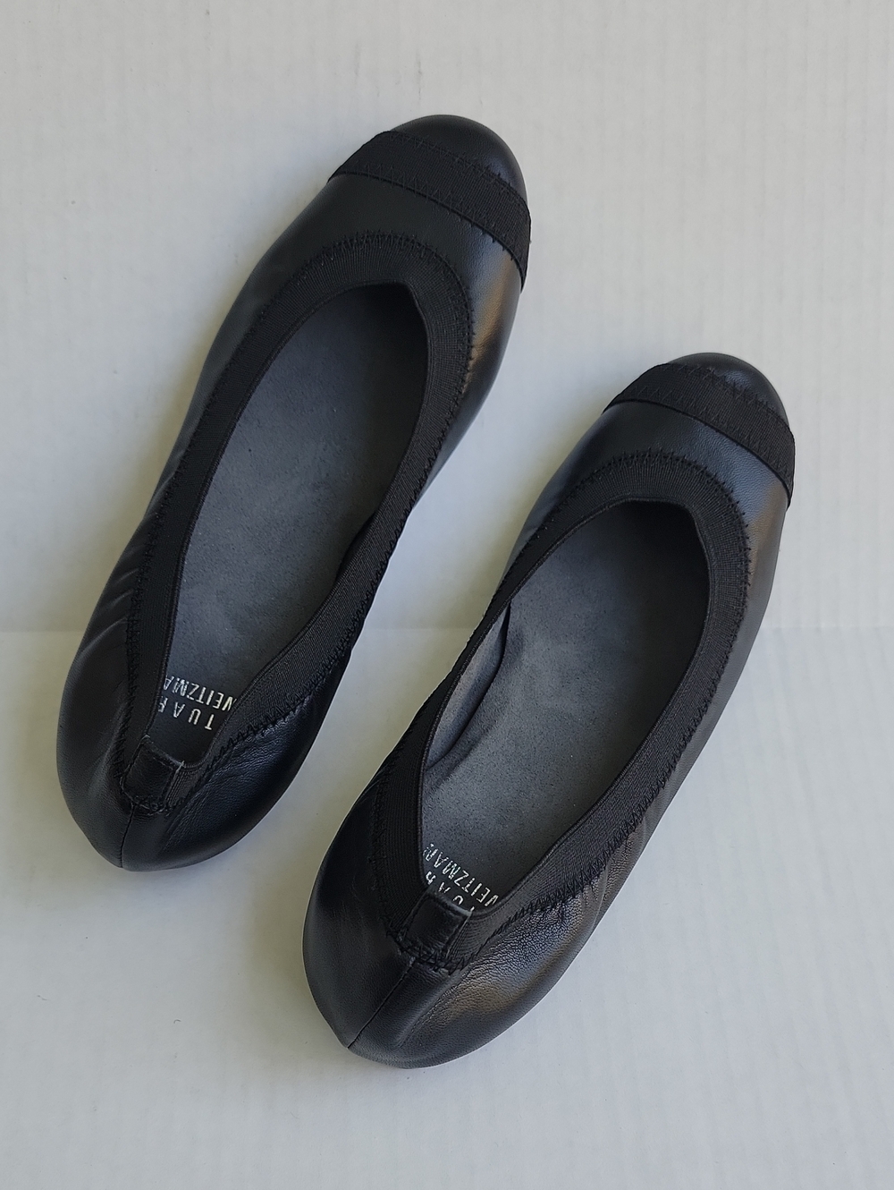Stuart Weitzman Black Leather Ballet Flats